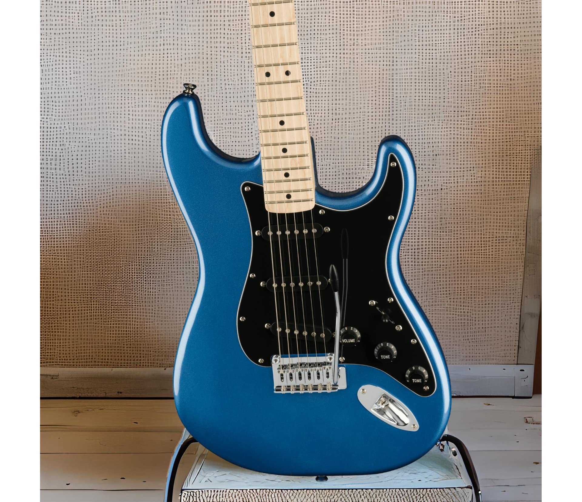 Squier Affinity Series Stratocaster Electric Guitar, with 2-Year Warranty, Black, Maple Fingerboard