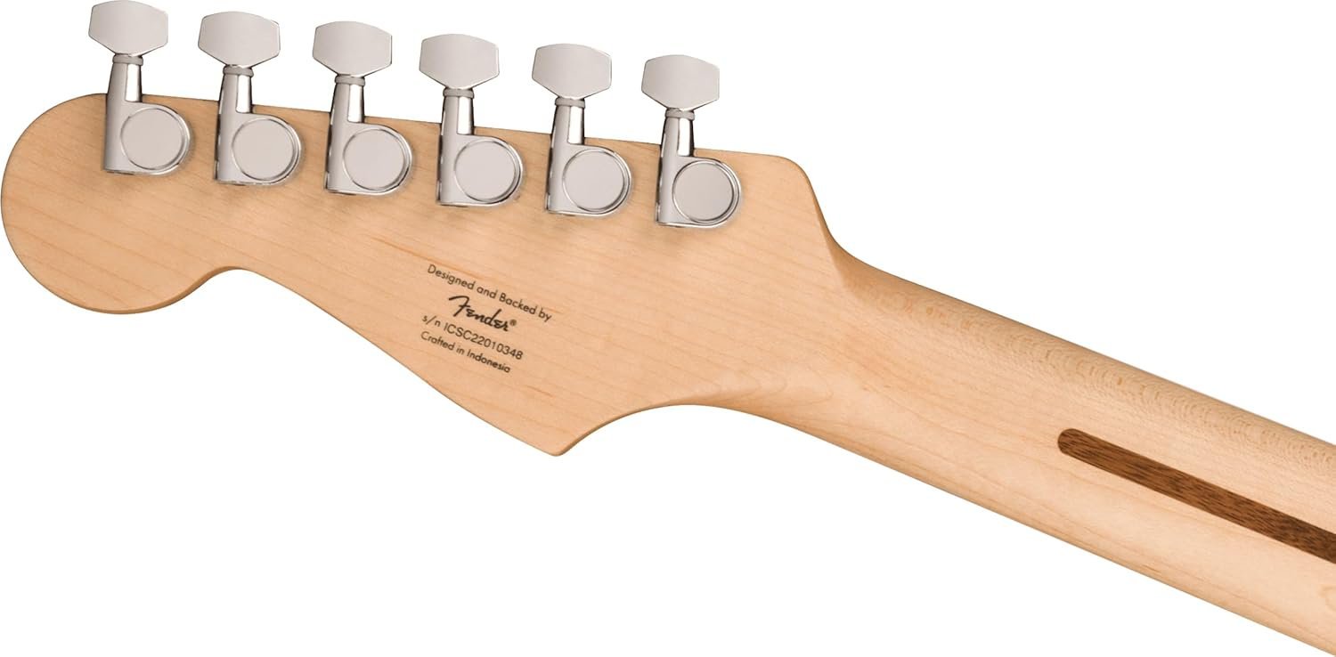 Squire Sonic Stratocaster Electric Guitar, Tahitian Coral, Maple Fingerboard, White Pickguard
