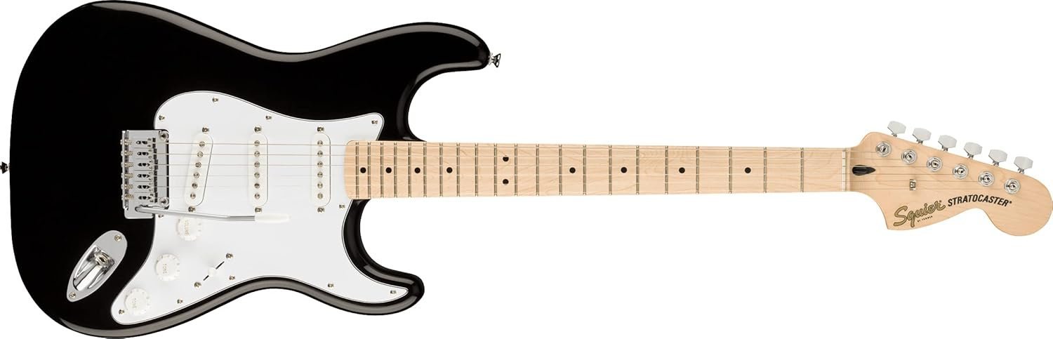 Squier Affinity Series Stratocaster Electric Guitar, with 2-Year Warranty, Black, Maple Fingerboard