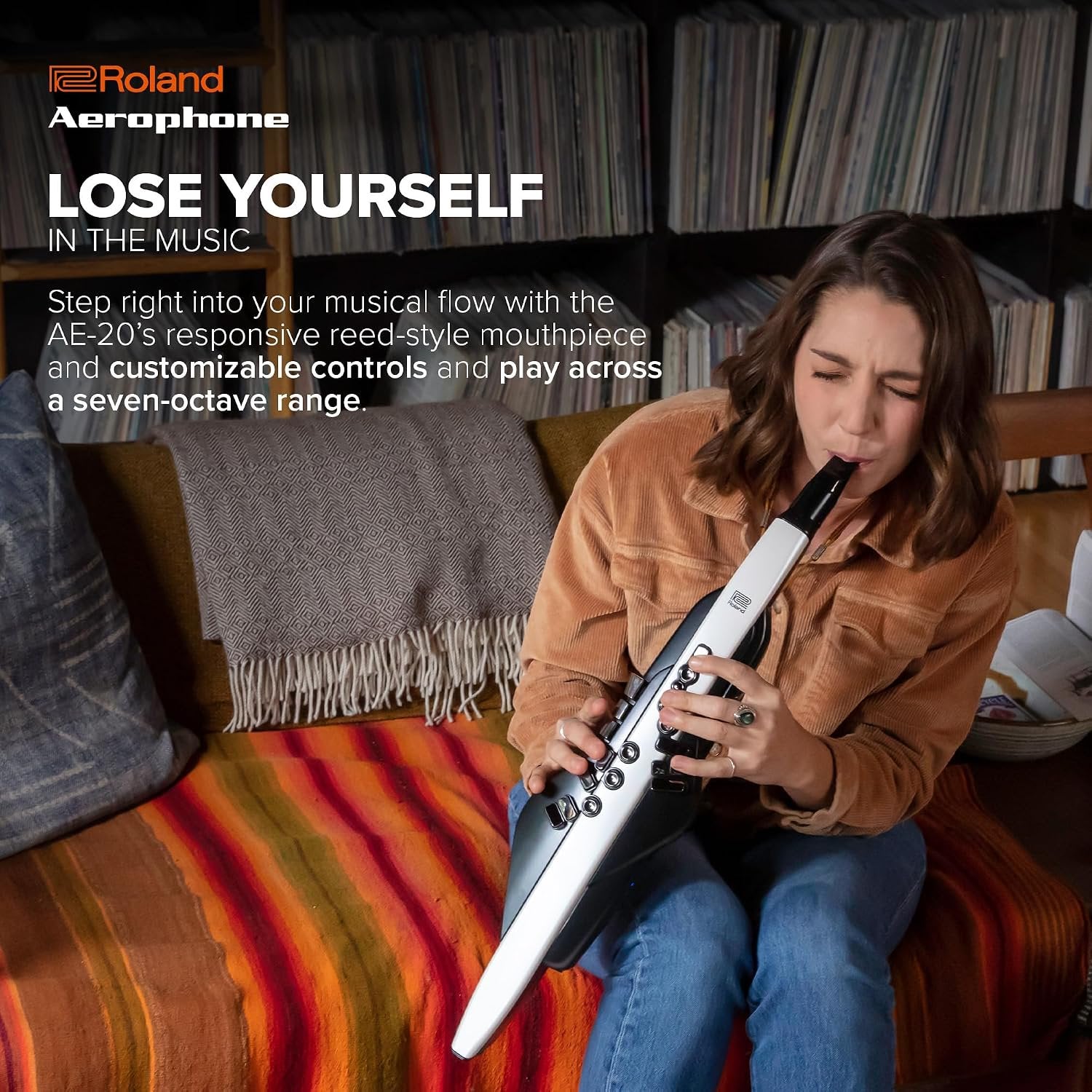 Roland AE-20 Aerophone | Premium Digital Wind Instrument | SuperNATURAL Acoustic Tones & Advanced ZEN-Core Technology | Ultra-Responsive Playability | Over 250 Sounds | Bluetooth Connectivity