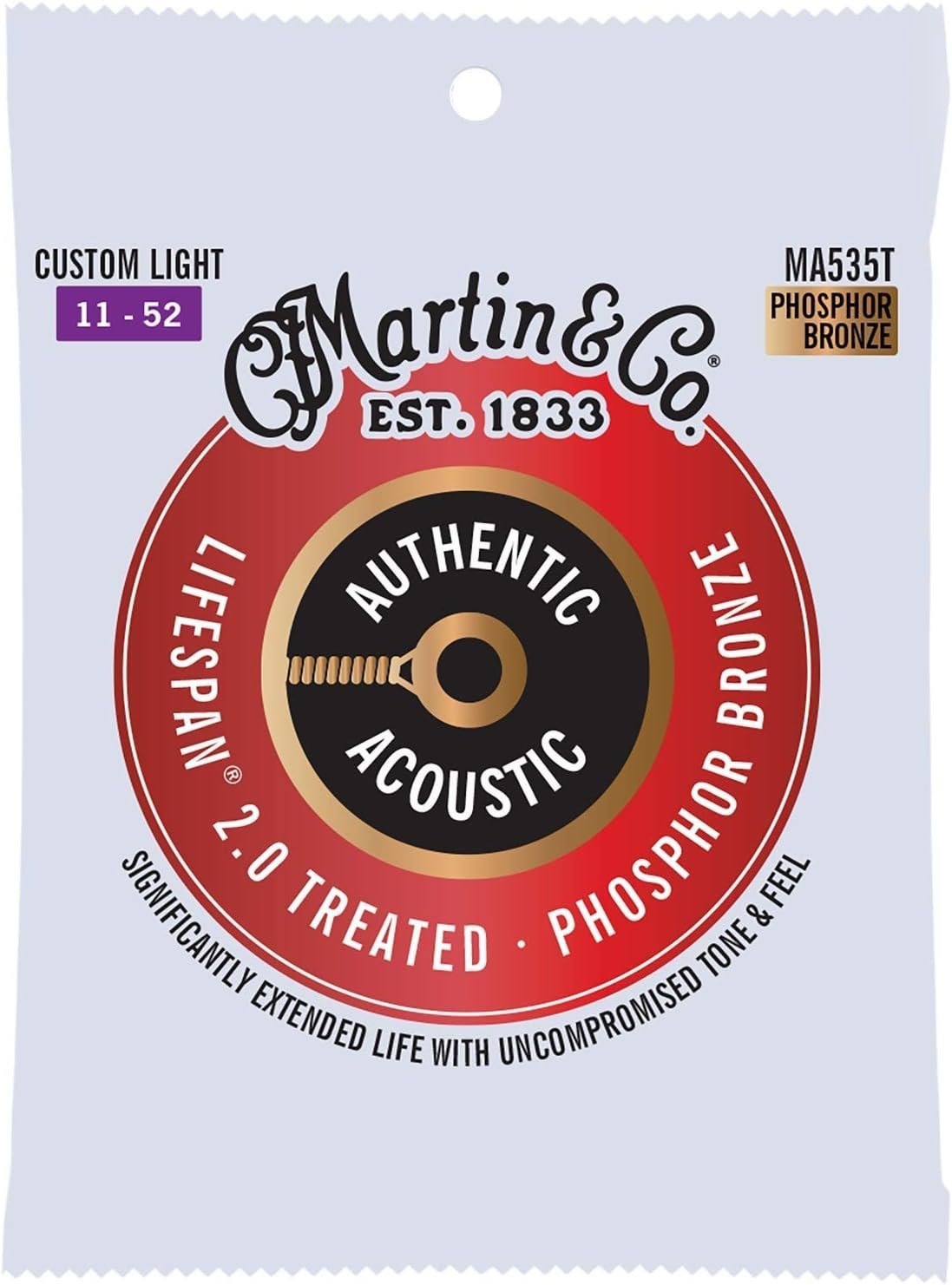 Martin Authentic Acoustic Guitar Strings - Lifespan 2.0 Treated