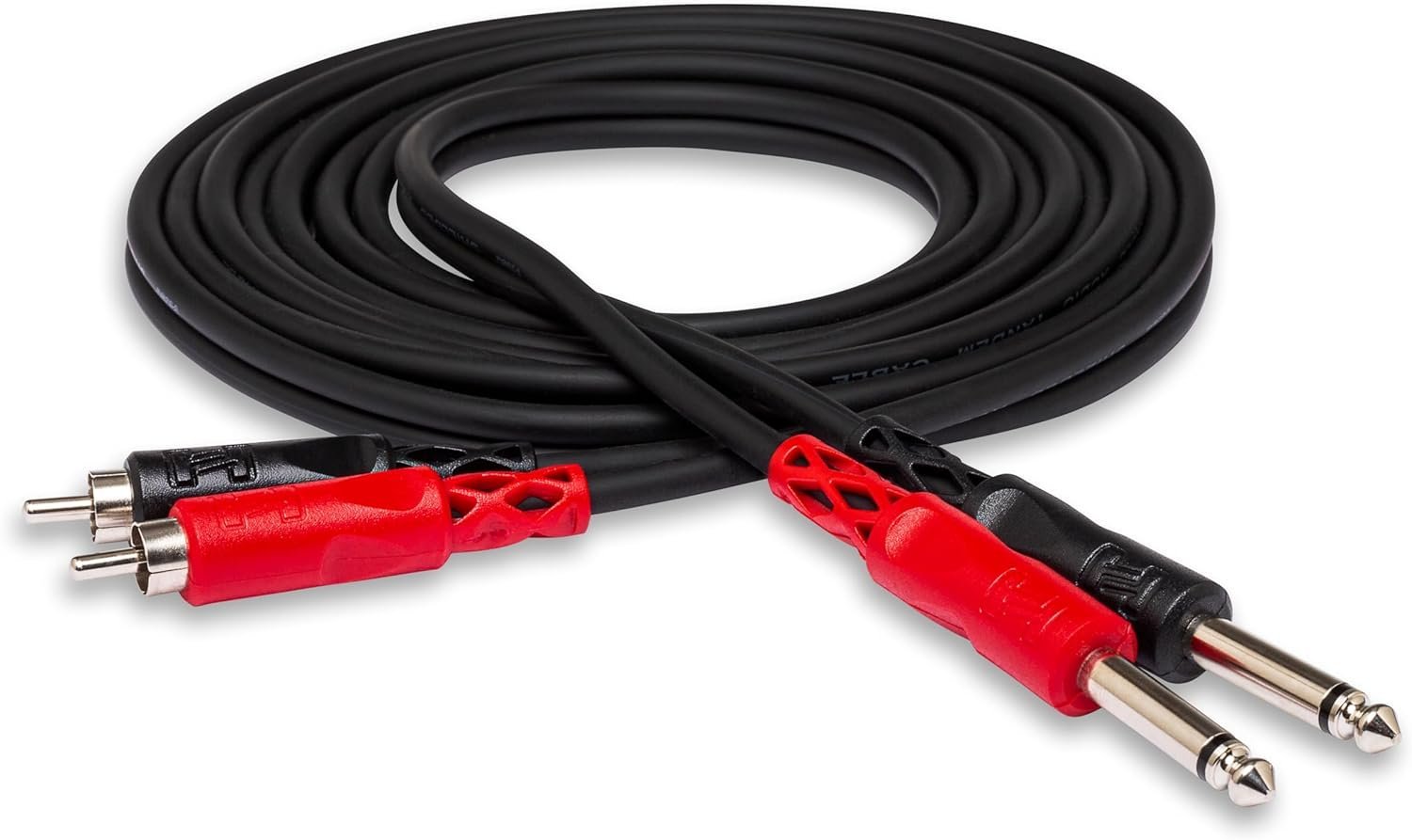 Hosa CPR-201 Dual 1/4" TS to Dual RCA Stereo Interconnect Cable, 1 Meter