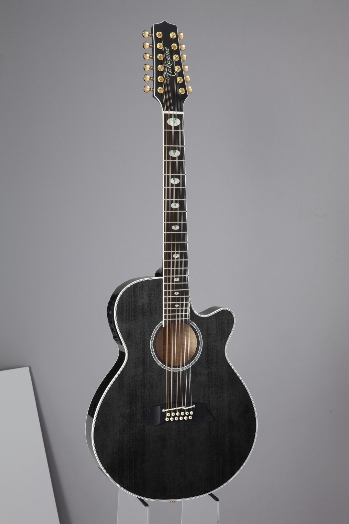 Takamine TSP158C-12 SBL See Thru Black Gloss 12-String Acoustic Electric Guitar