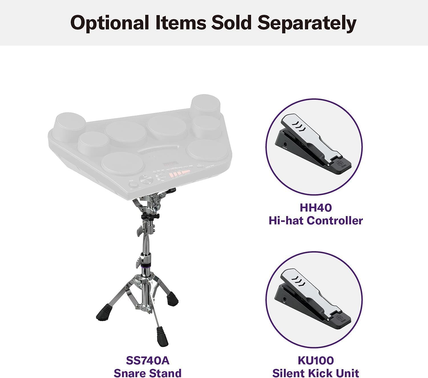 Yamaha DD75AD Portable Digital Drums Package with 2 Pedals, Drumsticks - Power Supply Included