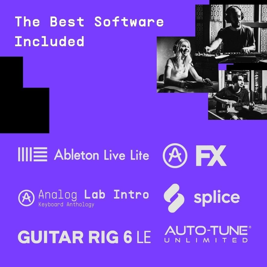 Arturia - MiniFuse 4 - Compact USB Audio & MIDI Interface with Creative Software for High-Quality Recording, Production, Podcasting, Guitar - BLACK