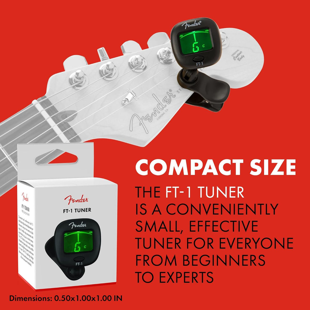 Fender FT-1 Pro Clip-On Tuner, Black