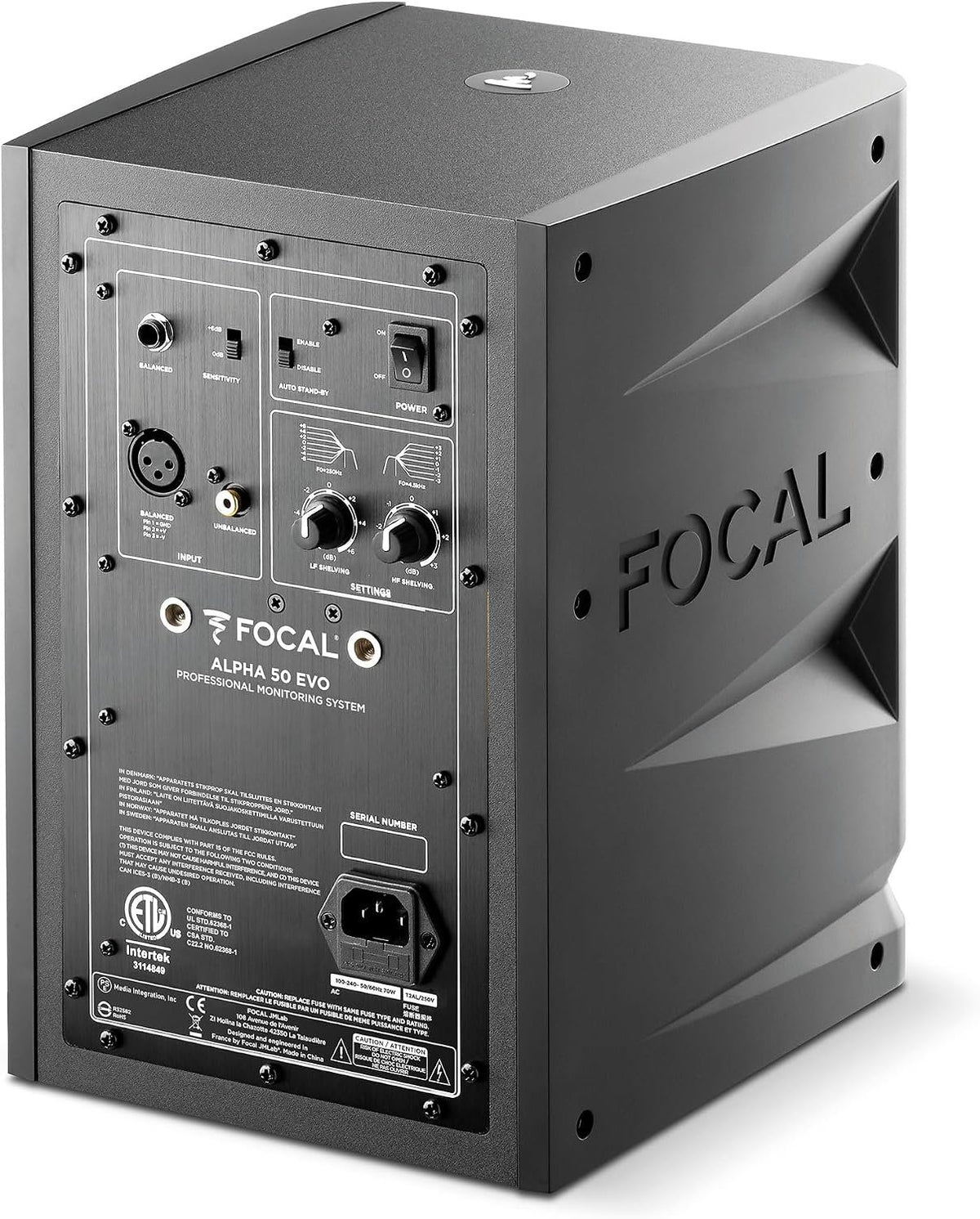 Focal Alpha 50 Evo – 5" Active 2-Way Studio Monitor, 60W RMS Bi-Amp, Slatefiber Woofer, 45Hz–22kHz, Neutral Nearfield Reference Speaker – Sold Individually