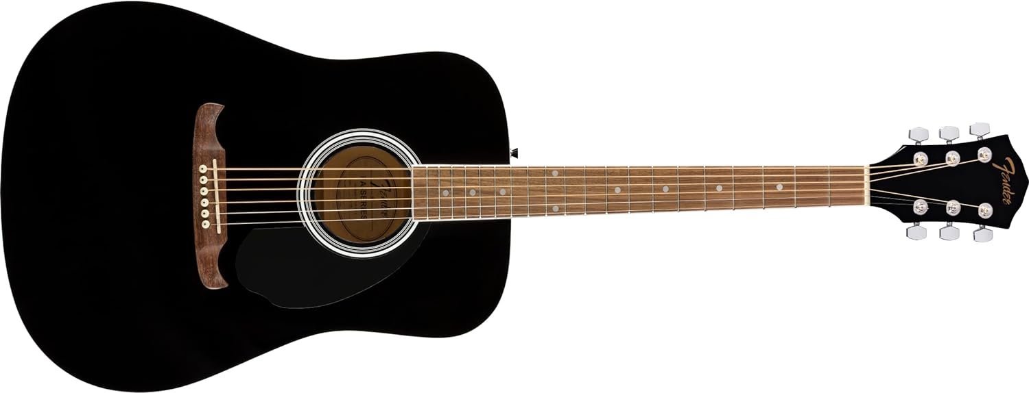 Fender FA-125 Dreadnought Acoustic Guitar, with 2-Year Warranty, Black, with Gig Bag