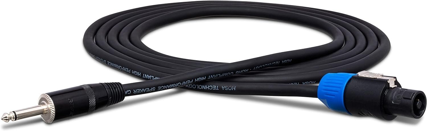 HOSA SKT Pro 14 Gauge Speaker Cables REAN speakOn to 1/4 in TS - (50 Feet) (Black)