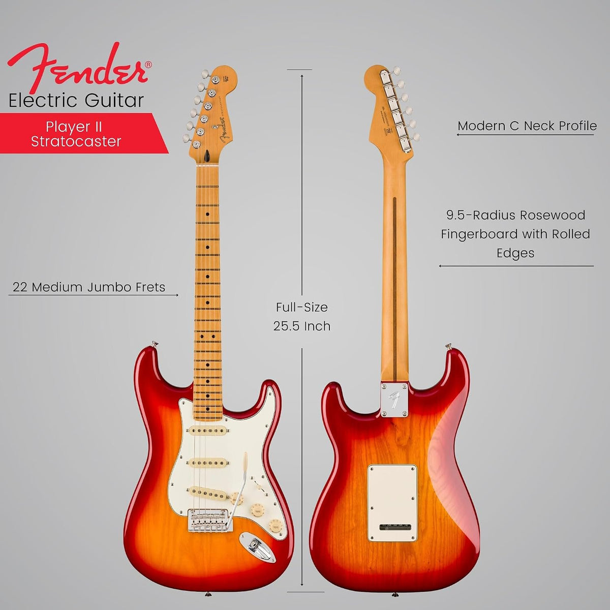 Fender Player II Stratocaster, Maple Fingerboard, Aged Cherry Burst