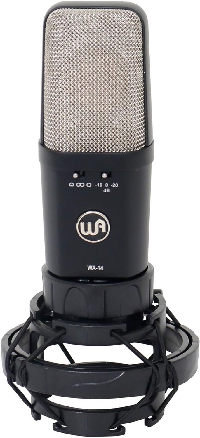 Warm Audio WA-14 Large Diaphragm Condenser Microphone, Black with silver grille