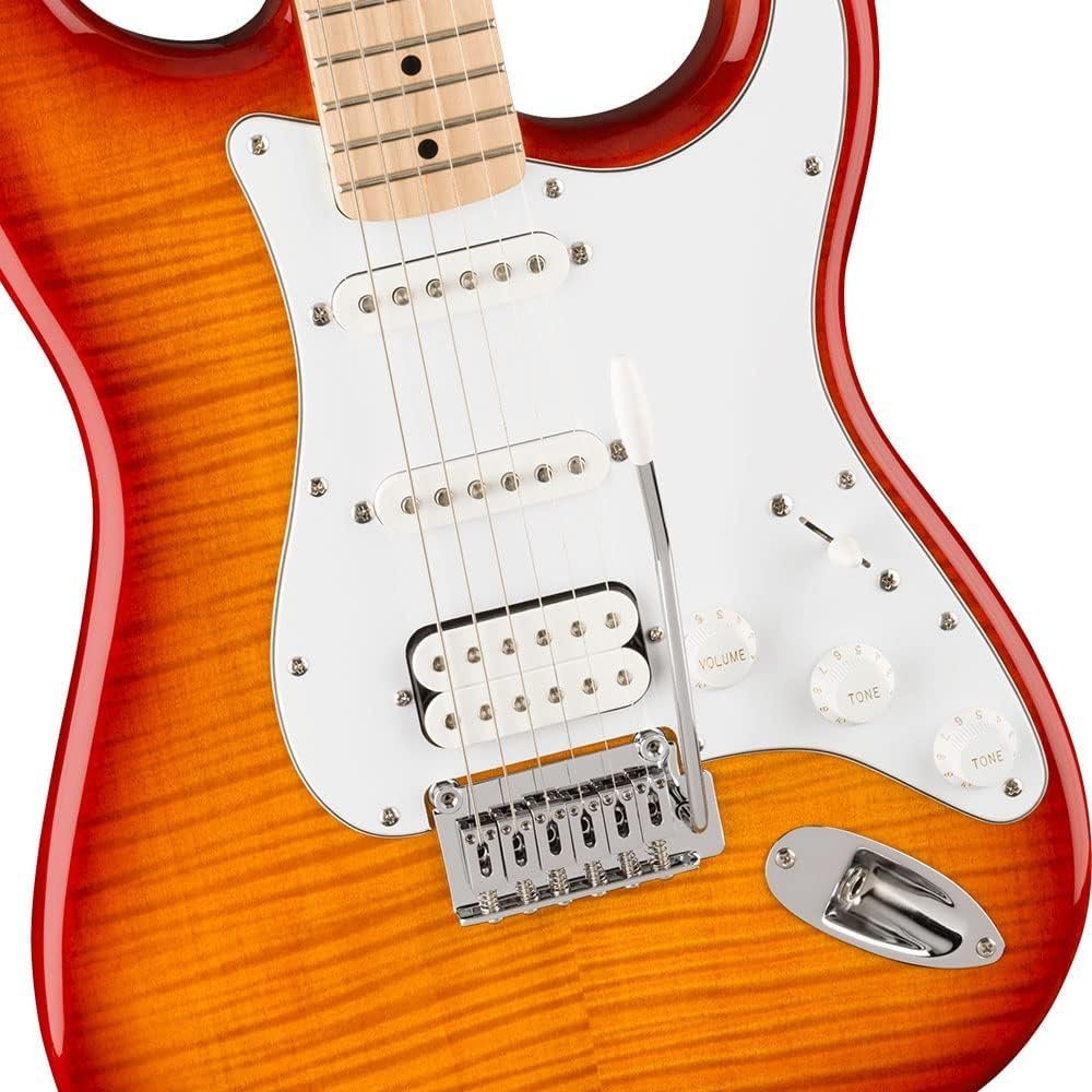 Squier Affinity Series Stratocaster FMT Electric Guitar, Sienna Sunburst, Maple Fingerboard