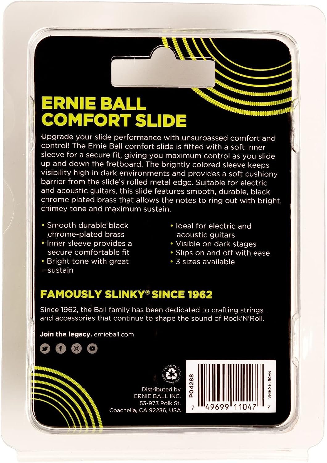 Ernie Ball Comfort Slide Guitar Slide, Medium (P04288)