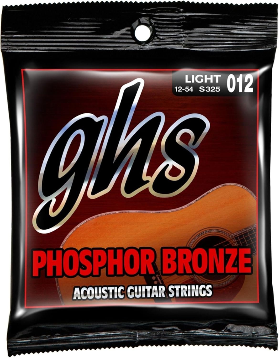 GHS Strings S325 Phosphor Bronze Acoustic Guitar Strings, Light (12-54)