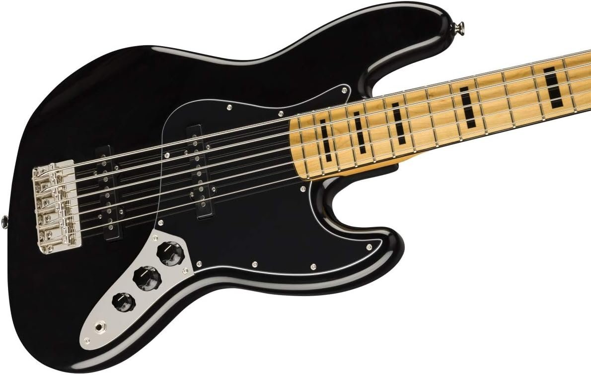 Squier Classic Vibe 70s 5-String Jazz Bass, Black, Maple Fingerboard
