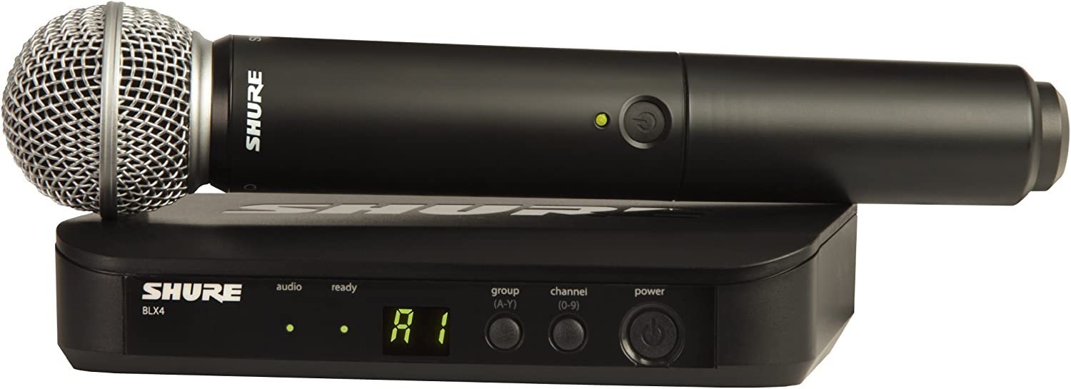 Shure BLX24/SM58 Wireless Microphone System with BLX4 Receiver and BLX2 Handheld Transmitter with SM58 Mic Capsule, The Industry Standard for Vocal Performances - H10 Band