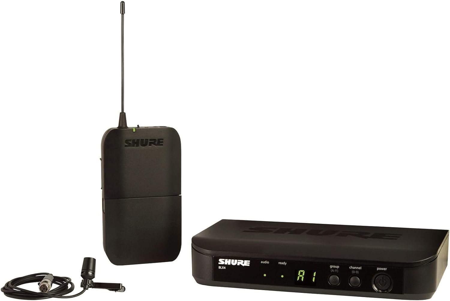 Shure BLX14/CVL UHF Wireless Microphone System - Perfect for Interviews, Presentations, Theater - 14-Hour Battery Life, 300 ft Range | Includes CVL Lavalier Mic, Single Channel Receiver | H10 Band