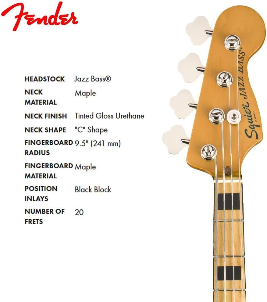 Squier Classic Vibe 70s Jazz Bass, Black, Maple Fingerboard