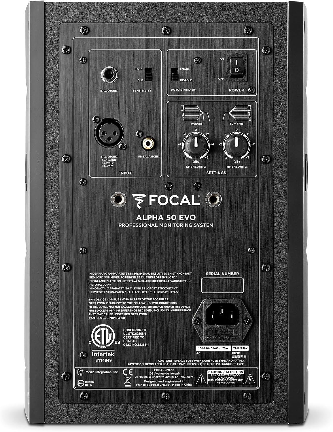 Focal Alpha 50 Evo – 5" Active 2-Way Studio Monitor, 60W RMS Bi-Amp, Slatefiber Woofer, 45Hz–22kHz, Neutral Nearfield Reference Speaker – Sold Individually