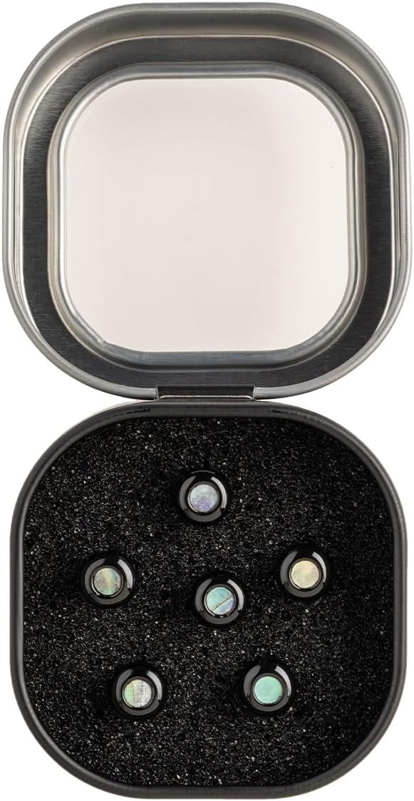 Martin Guitar LUXE by Martin Acoustic Guitar Bridge Pins, Acoustic Guitar Bridge-Pin Set, Gloss Black with Pearl, 6 Pins Per Pack