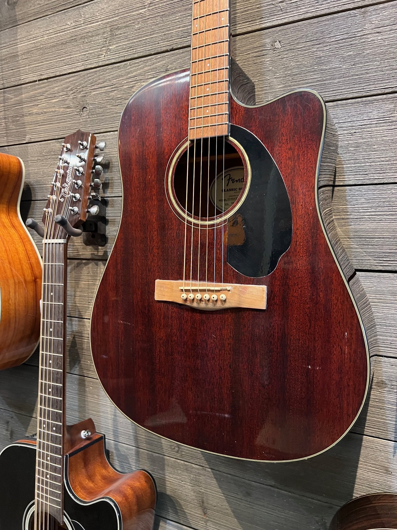 Fender CD-60SCE Dreadnought Acoustic Guitar - All Mahogany