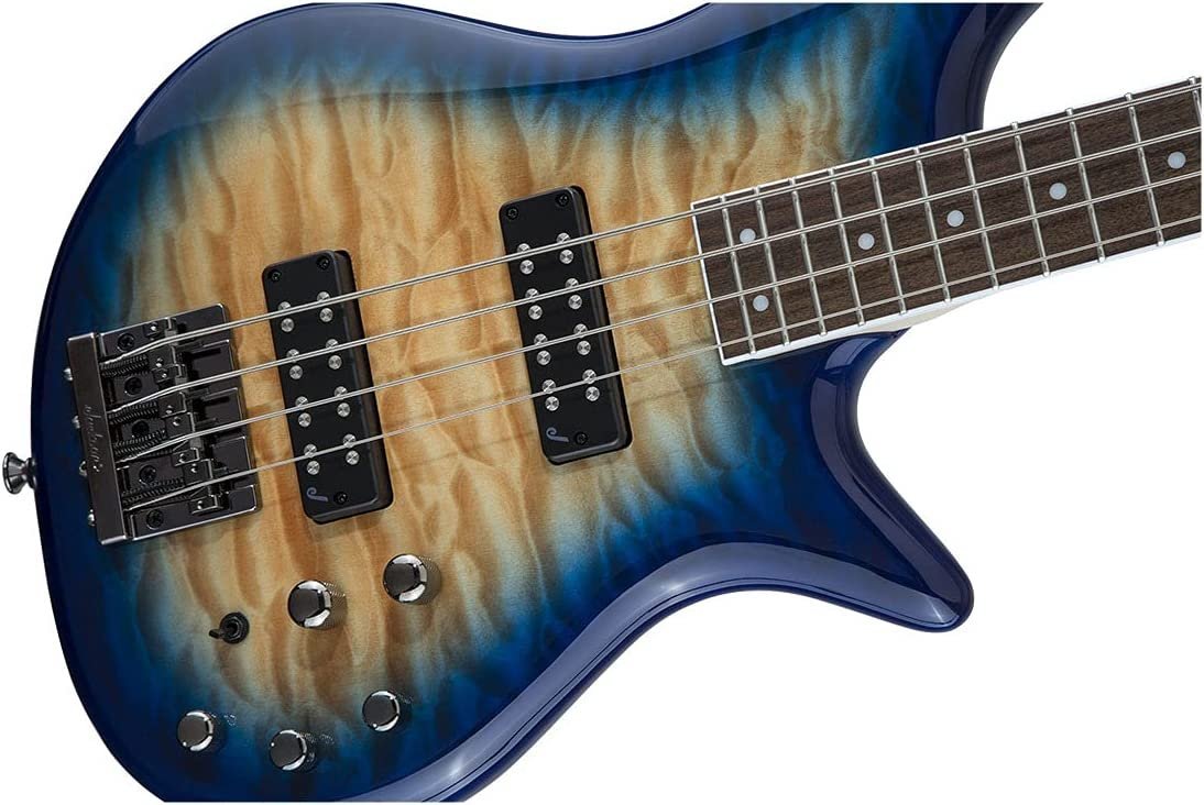 Jackson JS Series Spectra Bass JS3Q, Laurel Fingerboard, Amber Blue Burst