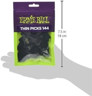 Ernie Ball Guitar Picks, Thin, Black, 144-pack (P09104)