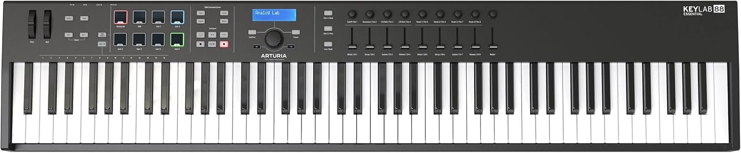 Arturia KeyLab Essential 88-88-Key Semi Weighted USB MIDI Keyboard Controller (Black)