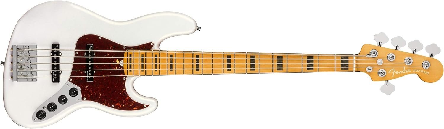 Fender American Ultra 5-String Jazz Bass, Arctic Pearl, Maple Fingerboard