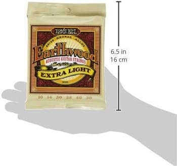 Ernie Ball Earthwood Extra Light 80/20 Bronze Acoustic Guitar Strings, 10-50 Gauge (P02006)