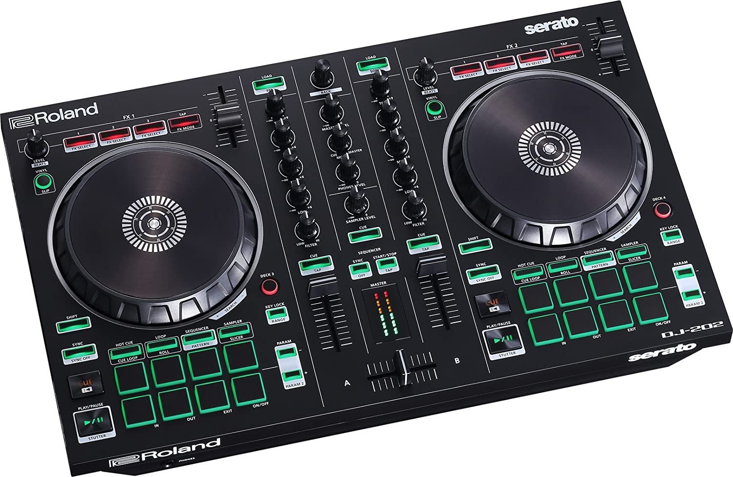 Roland DJ-202 Two-channel, Four-deck Serato DJ Controller