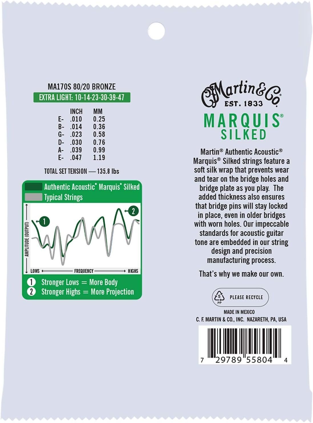 Martin Authentic Acoustic Guitar Strings - Marquis Silked.