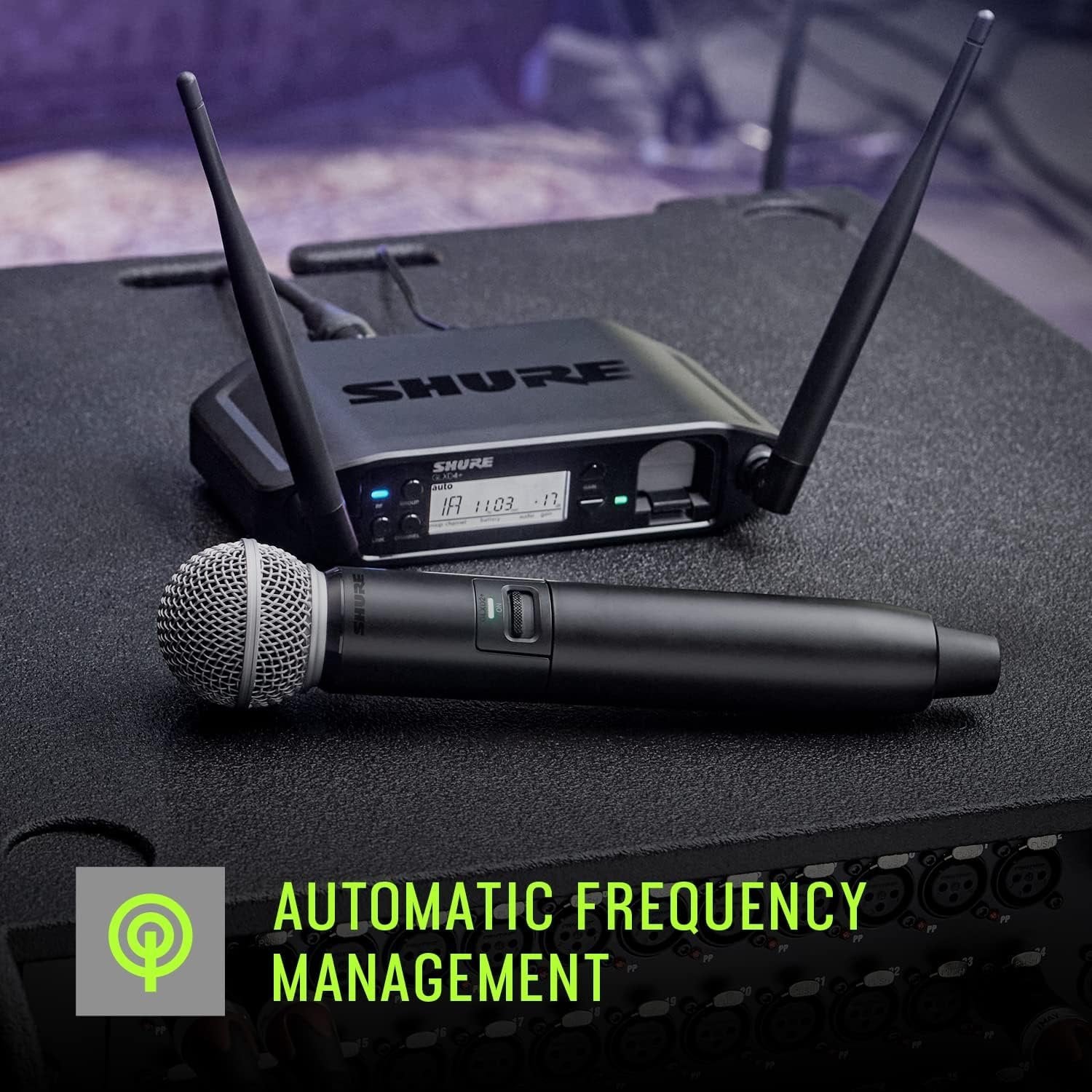 Shure GLXD24+/SM58 Dual Band Pro Digital Wireless Microphone System - 12-Hour Battery Life, 100 ft Range | SM58 Handheld Vocal Mic, Single Channel Receiver (GLXD24+/SM58-Z3)