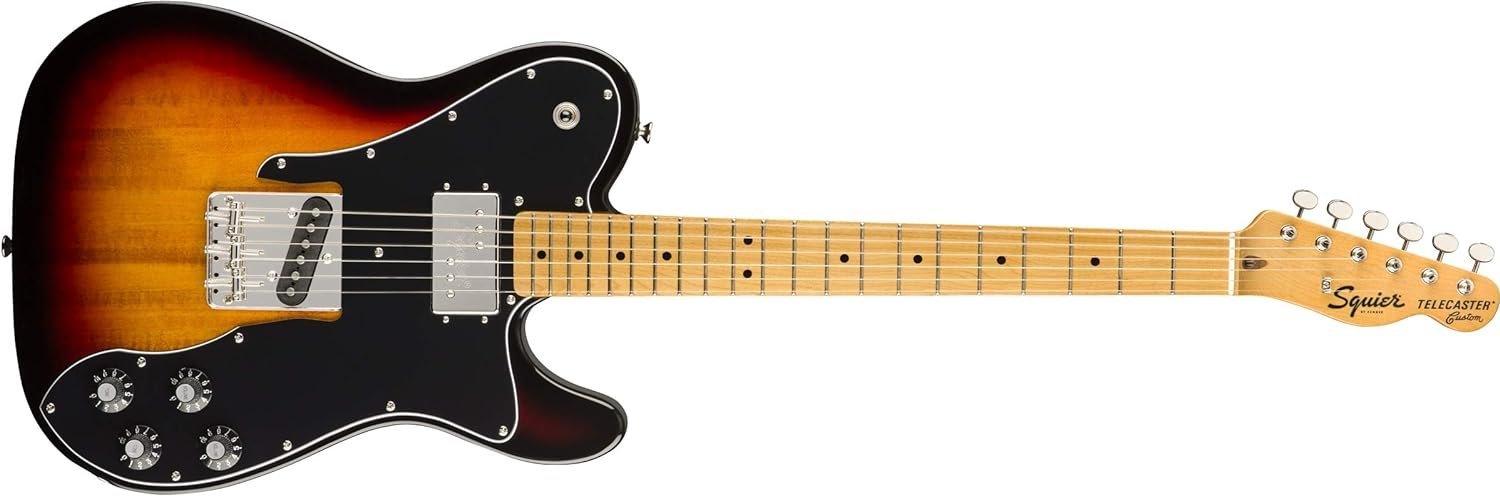 Squier Classic Vibe 70s Custom Telecaster Electric Guitar, with 2-Year Warranty, 3-Color Sunburst, Maple Fingerboard