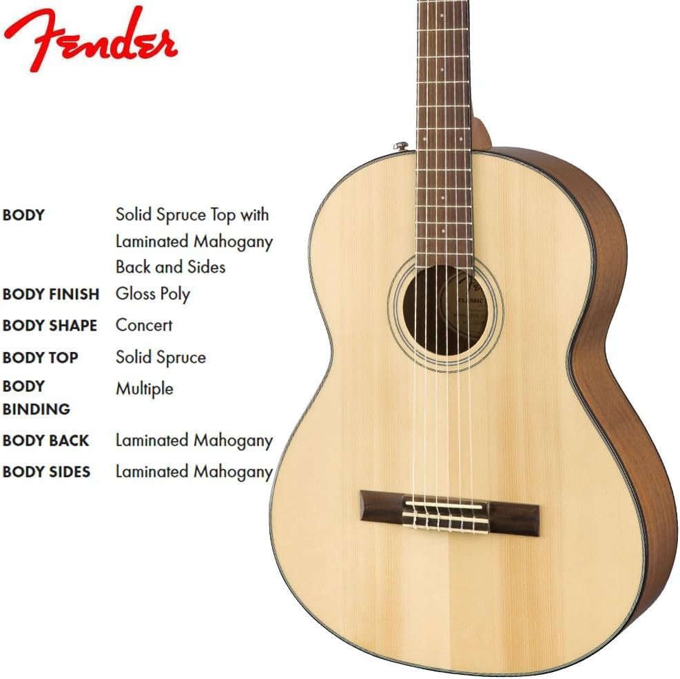 Fender CN-60S Nylon, Walnut Fingerboard, Natural