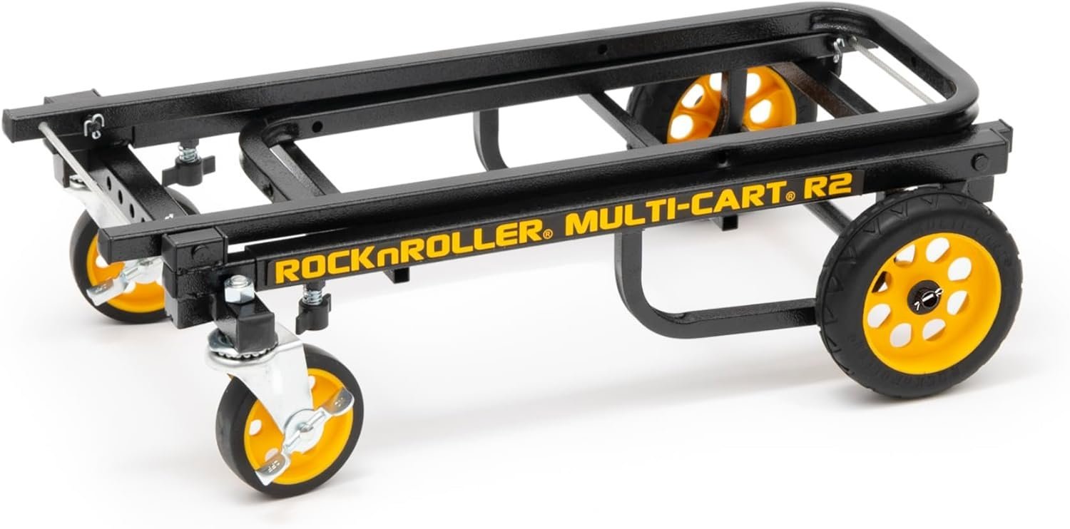 Rock-N-Roller R2RT (Micro) 8-in-1 Folding Multi-Cart/Hand Truck/Dolly/Platform Cart/26" to 39" Telescoping Frame/350 lbs. Load Capacity, Black