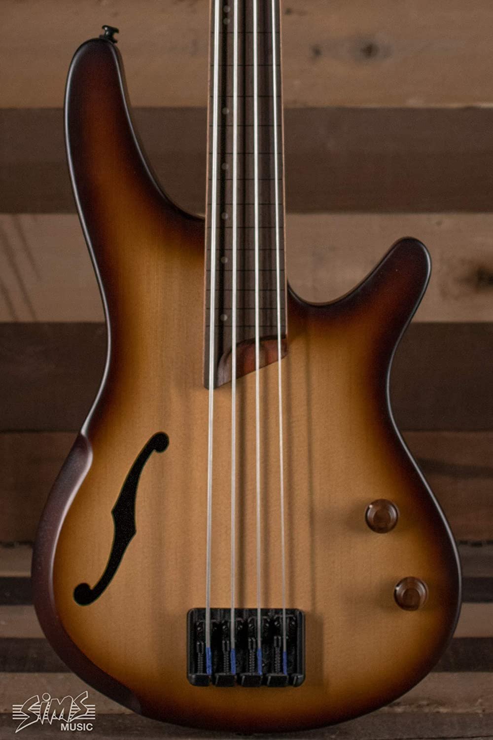 Ibanez SRH500F Fretless Acoustic-Electric Bass Guitar Flat Natural Browned Burst