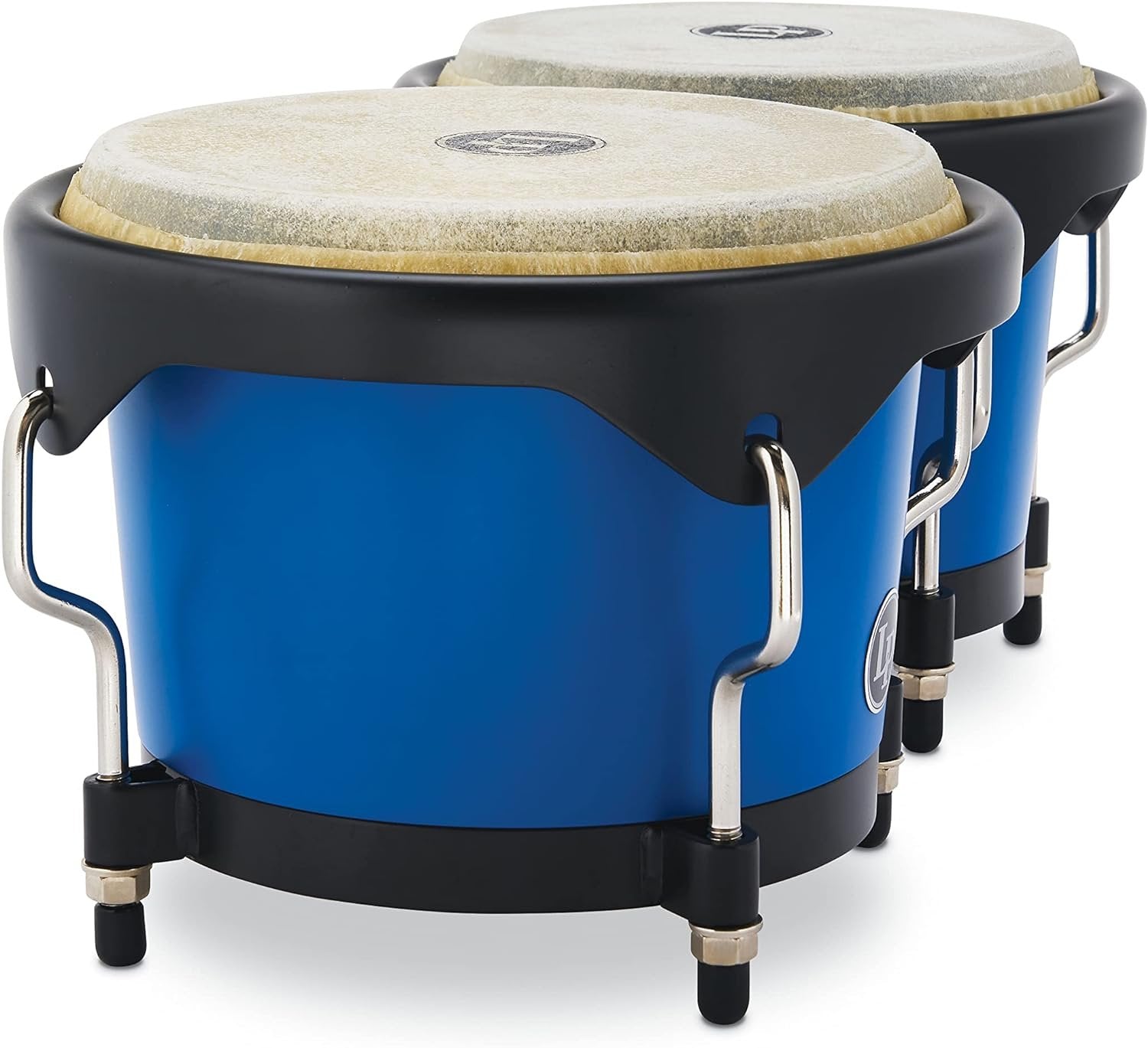 Latin Percussion Discovery Series 6-1/4-inch and 7 1/4-inch Bongo with Free Carrying Bag Drum, Race Car Blue, (LP601D-DB-K)