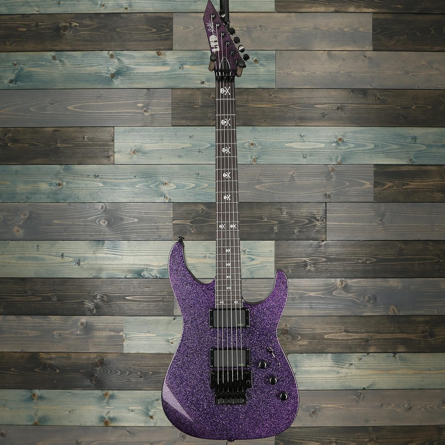 ESP LTD KH-602 Signature Series Kirk Hammett Electric Guitar with Case, Purple Sparkle