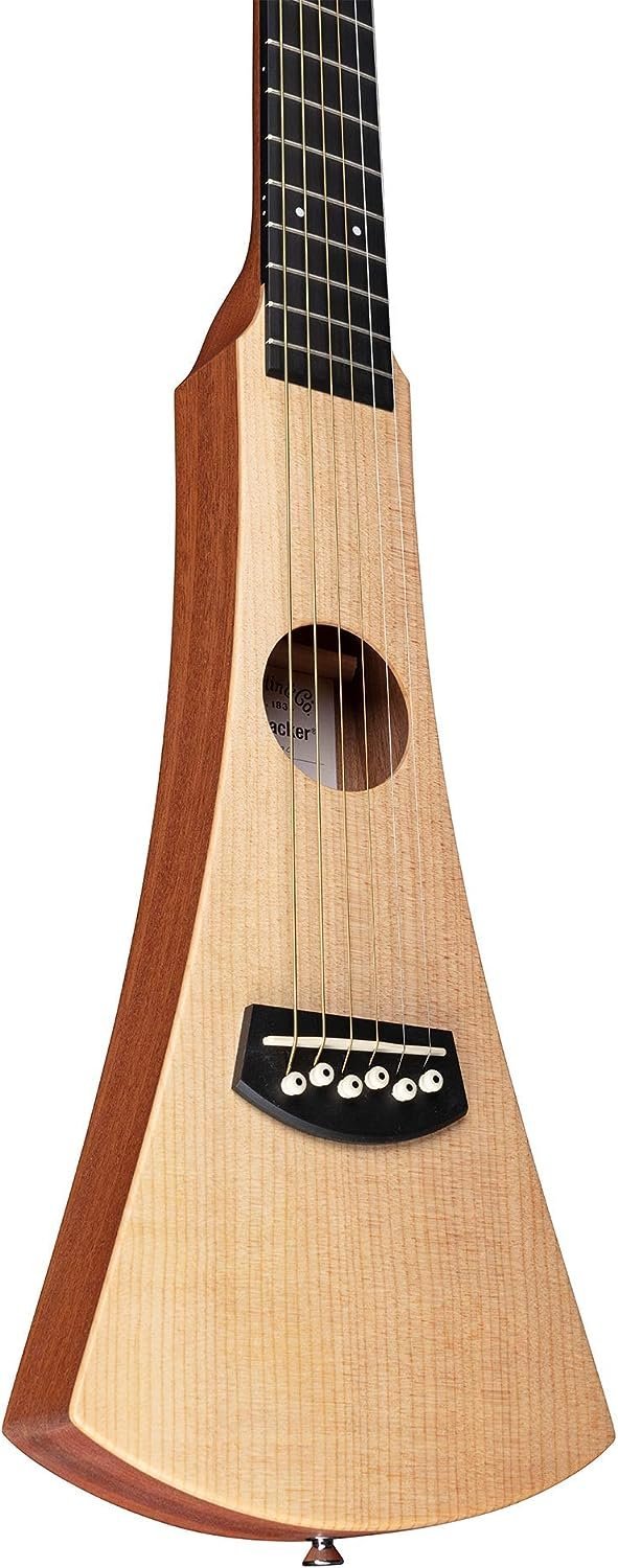 Martin Left-Handed Guitar Steel String Portable Backpack Acoustic Guitar with Soft Gig Bag, Made with Sustainable Wood Certified Parts Natural