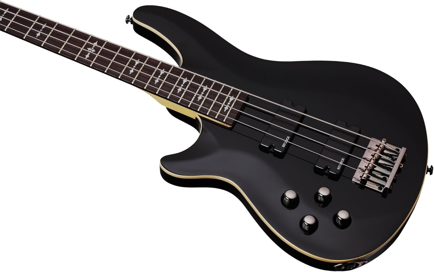 Schecter OMEN-4 Left Handed 4-String Bass Guitar, Black