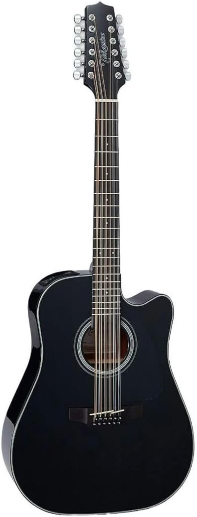 Takamine G Series GD30CE-12 Dreadnought 12-String Acoustic-Electric Guitar Black