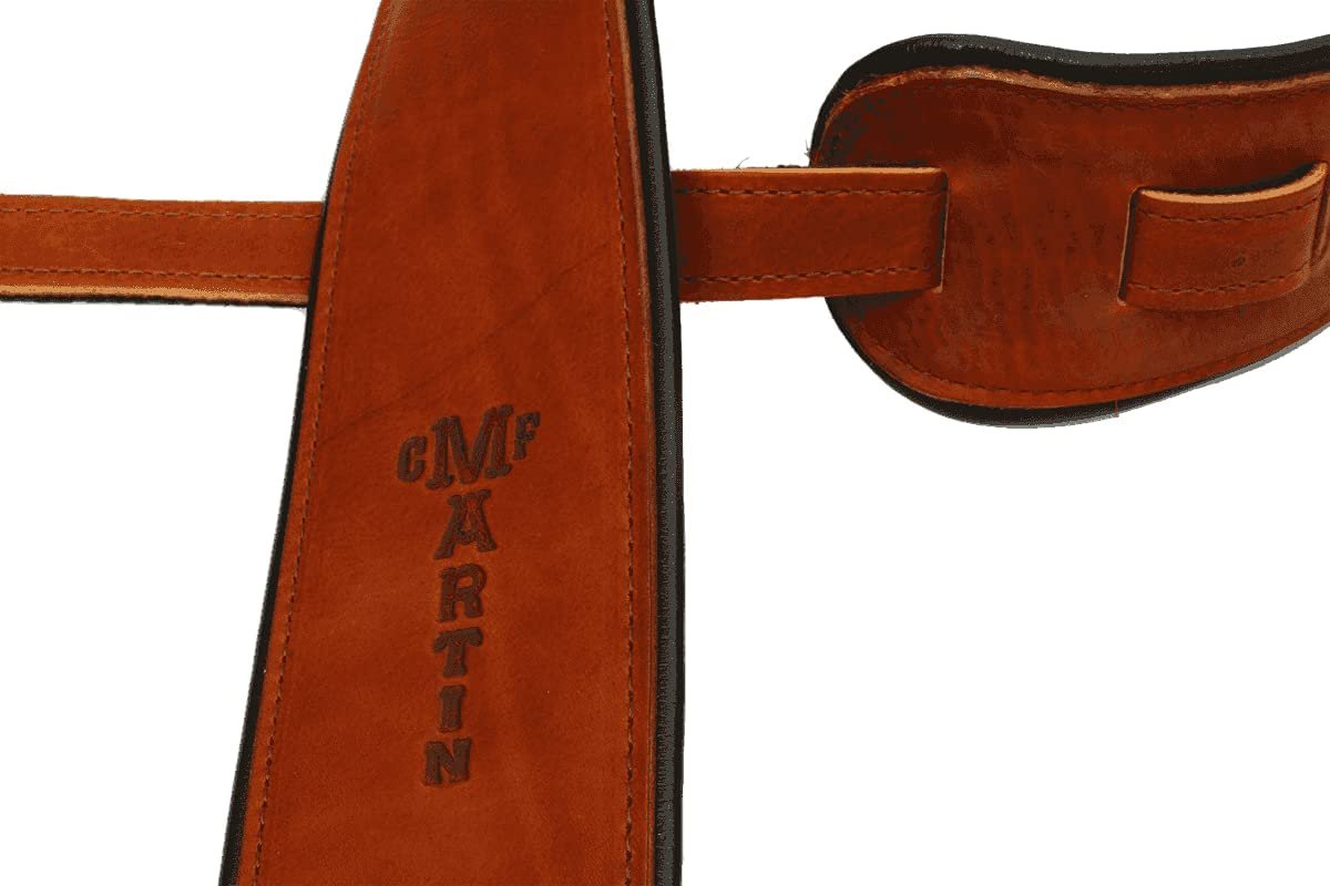 Martin Premium Rolled Leather Guitar Strap Brown