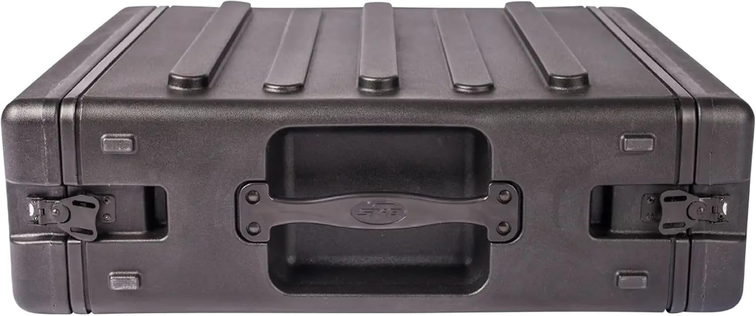 SKB 3U Roto Rack Case - Durable Polyethylene Gear Protector, Stackable, Waterproof with Twist Latches & Rubber Feet for Musicians, Black