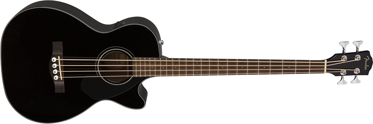 Fender Acoustic Bass Guitar 4-String with Fishman Bass Acoustic Guitar Pickup with Tuner and Equalizer, Classic Design with Rounded Walnut Fingerboard, Mahogany Construction, Spruce Top