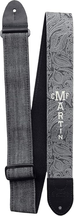 Martin 18A0109 DENIM STRAP SCROLL & LEAF PATTERN Guitar Strap.