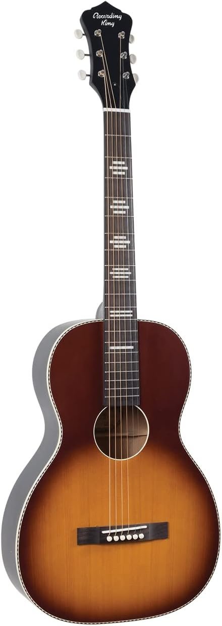 Recording King 6 String RPS-7-TS Dirty 30's Series 7 Single 0 Acoustic Guitar, Tobacco Sunburst