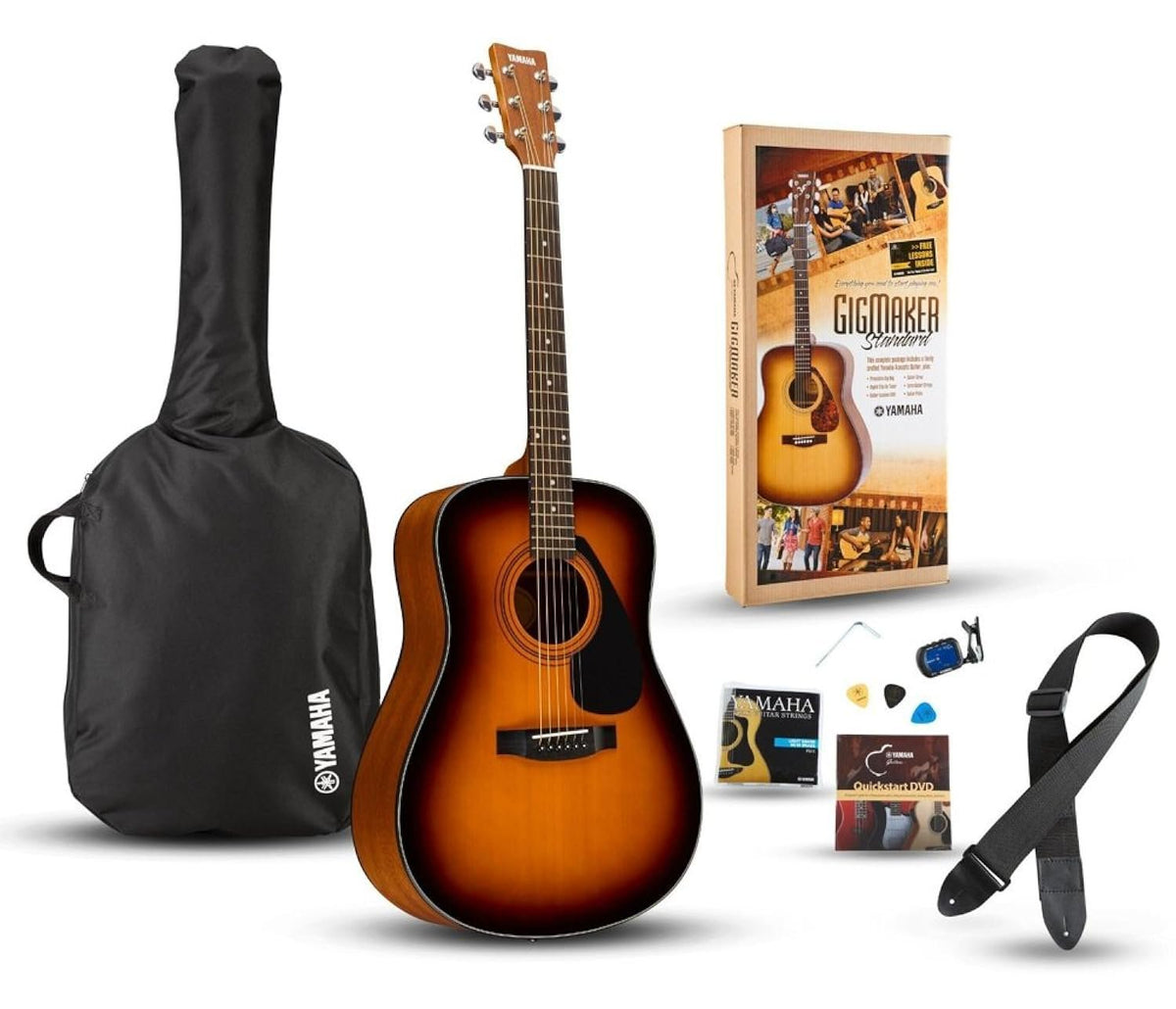 Yamaha GigMaker Standard Acoustic Guitar w/ Gig Bag, Tuner, Strap and Picks - Sunburst