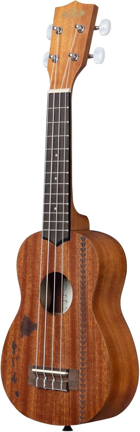 Kala 15S Satin Mahogany Ukulele with Hawaiian Island & Tattoo Laser Etching (KA-15S-H2)
