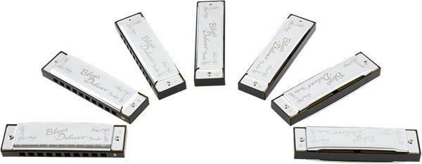 Fender Blues Deluxe Harmonica, Pack of 7